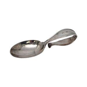 Tiffany & Co Sterling Silver Curved Handle Loop Baby Spoon with Mono #16853
